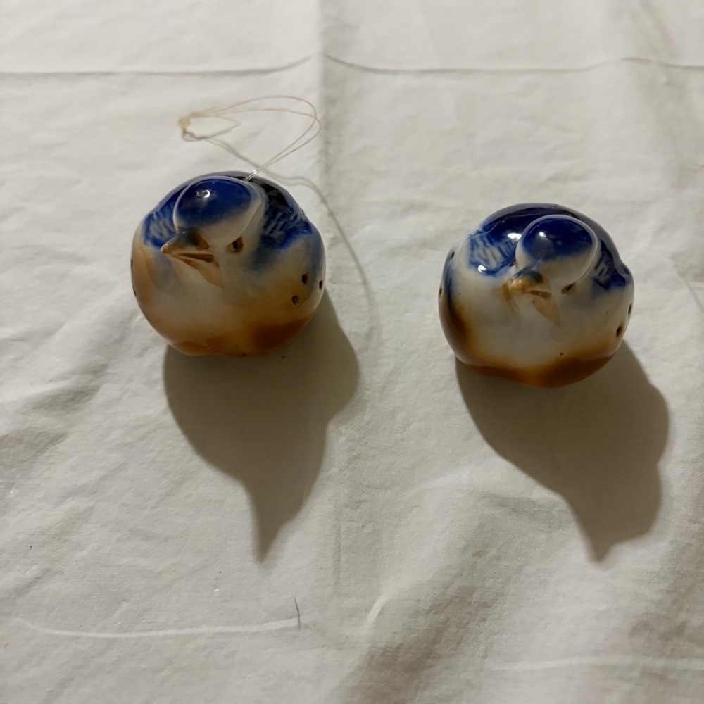 Vintage Bluebird pomander pair